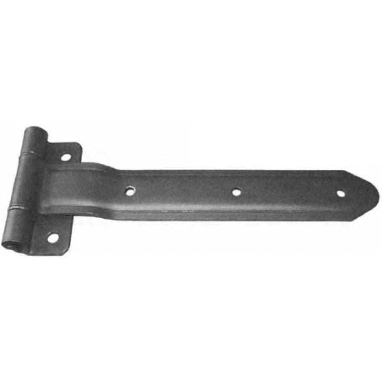 Embossed steel truck and trailer hinge with a narrow bracket, zinc plated, available in multiple sizes, sold individually.