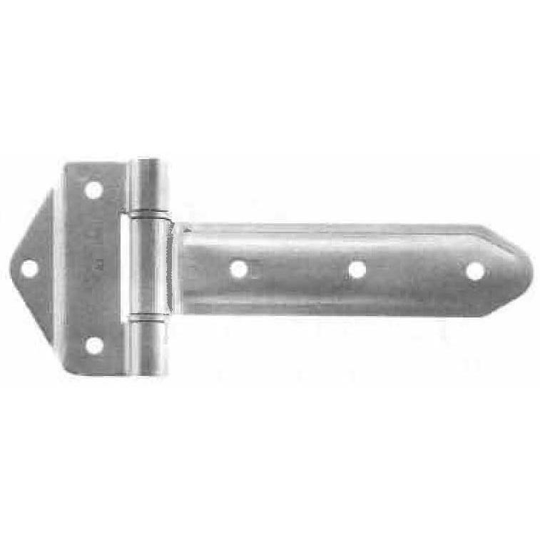 Embossed steel truck and trailer hinge with zinc plated finish, available in multiple sizes, sold individually.