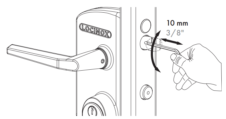 US mortise cylinder gate lock for square or flat profiles, 3/8" to 2-3/4", featuring a silver finish and sold individually.