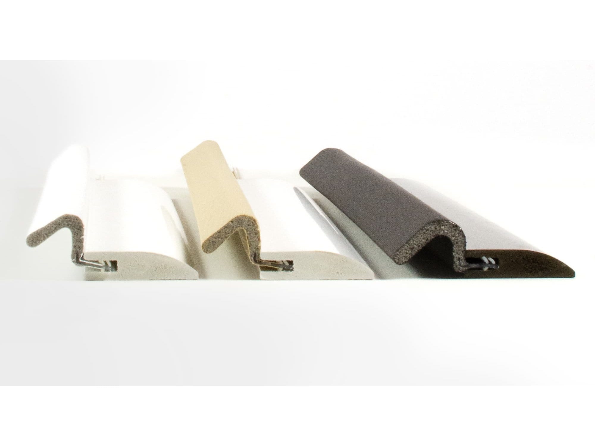 Heavy duty weather strip seals in multiple lengths and finishes, designed for effective insulation and protection.