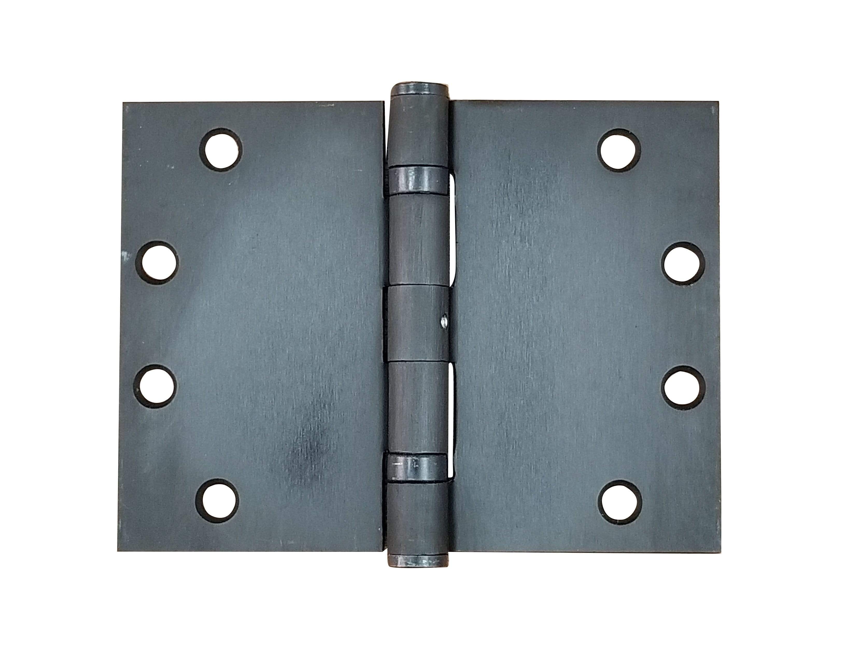 Wide throw steel base hinge, 4.5" x 6", full mortise, standard weight, ball bearing, available in multiple finishes.