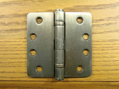 4" x 4" with 1/4" radius corners Commercial Ball Bearing Hinges - Multiple Finishes - Sold in Pairs - Commercial Ball Bearing Hinges Antique Brass - 5