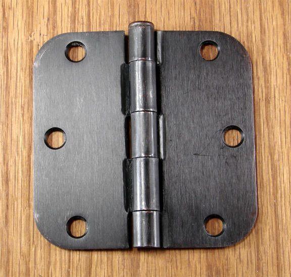 Residential Door Hinges - Plain Bearing Oil Rubbed Bronze - Door Hinge - 3.5" x 3.5" w 5/8" Radius - Sold in Pairs - Plain Bearing Hinges