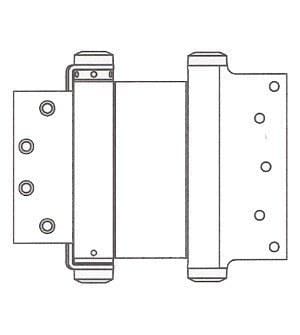 Prime Coated - Bommer Double Acting Spring Hinges Multiple Sizes (3" - 8") - Single Hinge - Double Action Spring Hinges 8 inch x 4 1/4 inch - 2