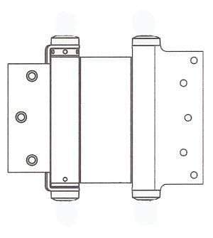 Satin Brass-Bommer Double Acting Hinges Multiple Sizes (3" - 8") - Single Hinge - Double Action Spring Hinges 6 inch x 4 1/4 inch - 4