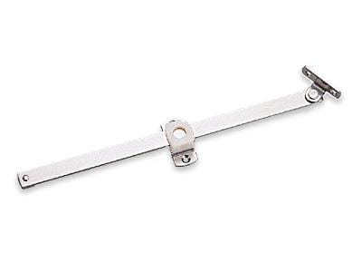 Dropdown lid stay made of 304 stainless steel, measuring 7 3/32 inches, sold individually for secure lid support.