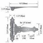 Adjustable Gate Spring T-Hinge - Black For Gate Gap (1/4" - 7/8") TCA4 For wood, metal or vinyl gates - Gate Hinges and Hardware - 2
