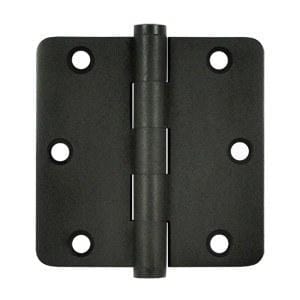 3 1/2" x 3 1/2" with 1/4" Radius Corners Plain Bearing Brass Hinges - Multiple Distressed Finishes - Sold in Pairs - Plain Bearing Solid Brass Hinges Bronze Dark - 4