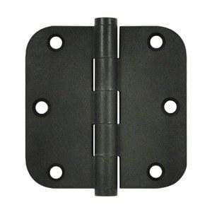 3.5" x 3.5" w 5/8" Radius Corner Plain Bearing Brass Hinges - Multiple Distressed Finishes - Sold in Pairs - Plain Bearing Solid Brass Hinges Bronze Dark - 5