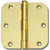 Residential Door Hinges - Plain Bearing Polished Brass - Door Hinges - 3.5" x 3.5" w 5/8" Radius - Sold in Pairs - Plain Bearing Hinges