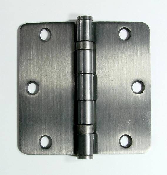 3 1/2" x 3 1/2" with 1/4" Radius Corner Residential Ball Bearing Hinges - Multiple Finishes - Sold in Pairs - Residential Ball Bearing Hinges Antique Nickel - 5