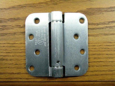 4" x 4" Spring Hinges with 5/8" radius corner - Available in Multiple Finishes - Sold in Pairs - Residential Spring Hinges Satin Chrome - 8