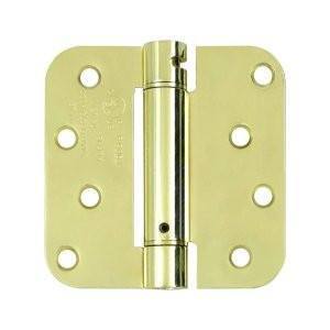 4" x 4" Spring Hinges with 5/8" radius corner Zinc Dichromate - Sold in Pairs - Residential Spring Hinges