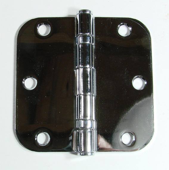 3 1/2" x 3 1/2" with 5/8" radius Residential Ball Bearing Hinges - Multiple Finishes - Sold in Pairs - Polished Chrome - 7