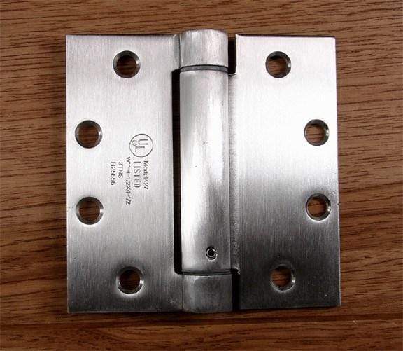 4 1/2" x 4 1/2" with square corner Stainless Steel Commercial Spring Hinges - Sold in Pairs - Commercial Spring Hinges - 1