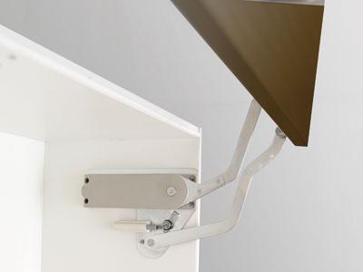 Vertical swing lift-up mechanism lid support for doors weighing 10.6 to 12.8 lbs, sold as a set for easy installation.