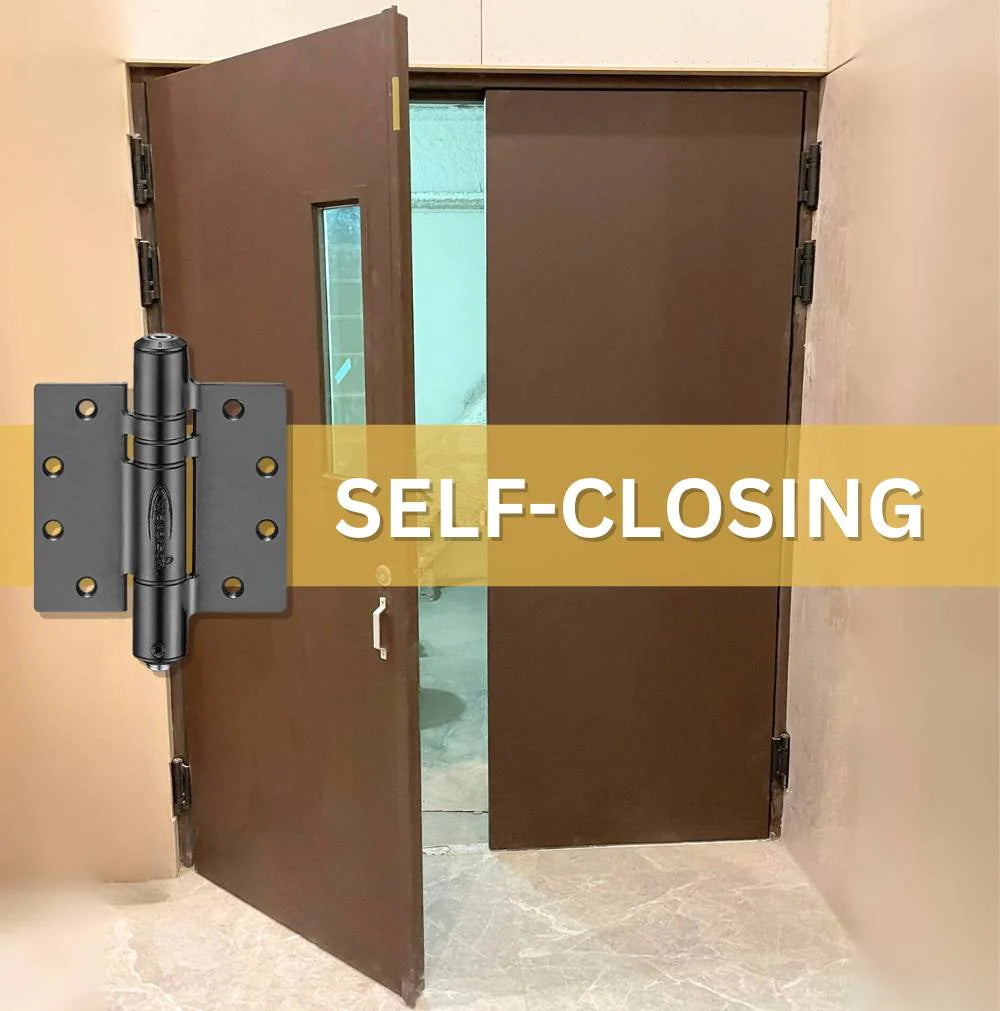 Fire rated self-closing hinge in 304 stainless steel for 1-3/4" thick doors, supports up to 260 lbs, 3 pack.
