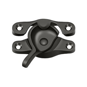Window sash lock measuring 1 inch by 2-5/8 inches, available in multiple finishes, sold individually for secure locking.