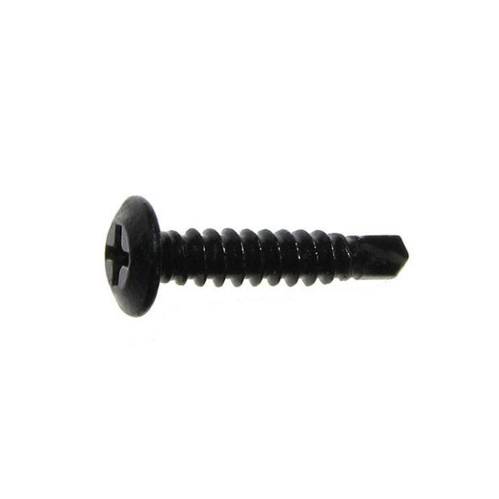 #10 x 1" Self-Drilling Screws - Black Stainless Steel - For Vinyl Without Metal Stiffener - 10 or 100 Pack