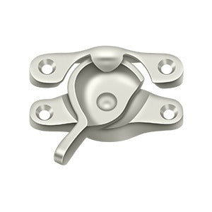 Window sash lock measuring 1 inch by 2-5/8 inches, available in multiple finishes, sold individually.