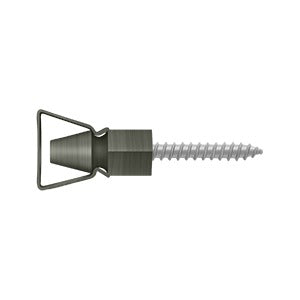 Shutter door holder with a triangular design, available in various sizes and finishes, sold individually.