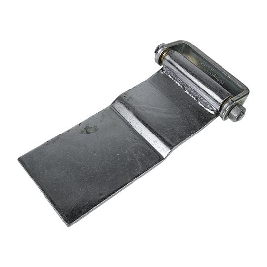 All steel rear door hinge for trucks and trailers, zinc plated, featuring multiple hole patterns, sold individually.