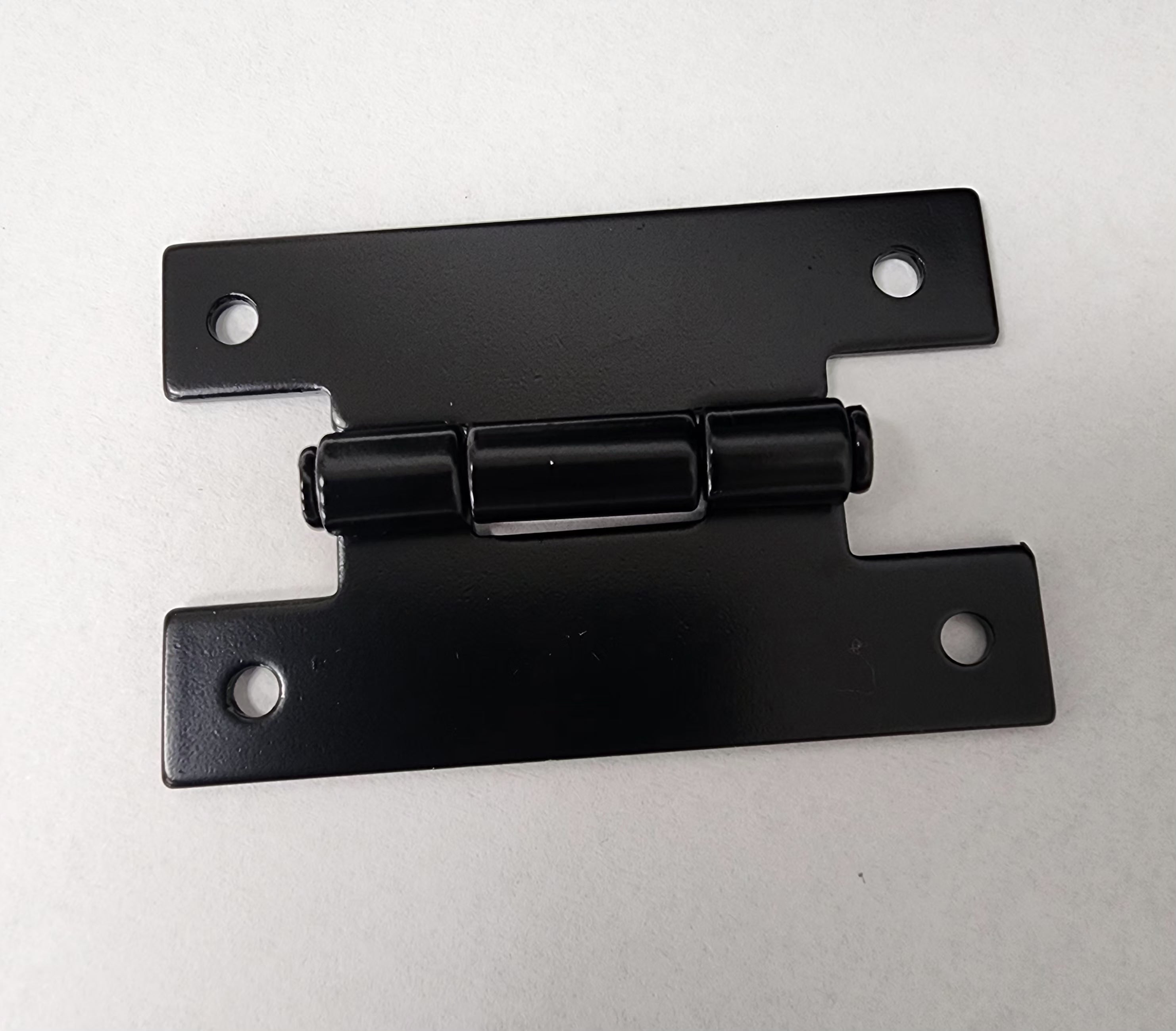 Flat steel flush H-hinge in semi-gloss black finish, available in multiple sizes, sold in a 2 pack.