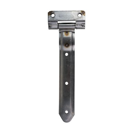 Embossed stainless steel square corner hinge with reverse brackets for trucks and trailers, available in multiple sizes.