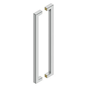 Contemporary back-to-back pulls in a sleek design, available in multiple sizes and finishes, sold as a 2 pack.
