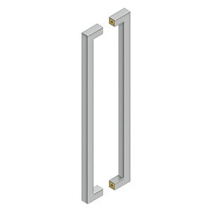 Contemporary back-to-back pulls in a sleek design, available in various sizes and finishes, sold as a 2 pack.
