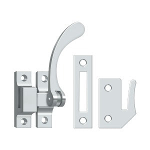 Reversible window lock casement fastener, 4-1/2 inches, available in multiple finishes, sold individually.