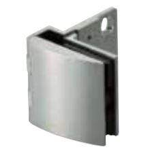 Overlay glass door hinge for cabinets, available in multiple finishes, sold individually, designed without a catch.
