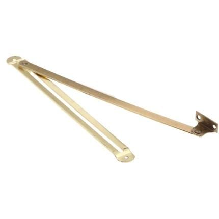 Brass finish lid and door stay with nylon slider, 8.5 inches, sold in a 2-pack for secure door support.