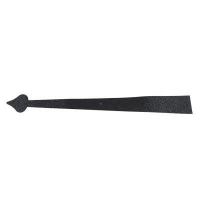 Set of four 18-inch magnetic strap hinges for garage doors in a black hammered finish, designed for flexibility and durability.