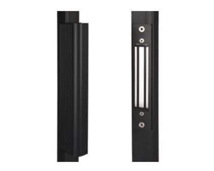 Built-in electromagnetic lock for swing gates, available in multiple finishes, sold individually for secure access control.