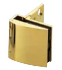 Overlay glass door hinge for cabinets, available in multiple finishes, sold individually, designed without catch.