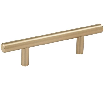 Sleek 3-inch bar pull cabinet handle available in multiple finishes for modern cabinetry. Ideal for home or office use.