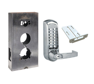 Gate Lock with Code - 600 Series Steel Gate Box Kit - Mechanical Heavy Duty Tubular Latchbolt - Quick Code Change - Multiple Finishes Available - Sold as Kit