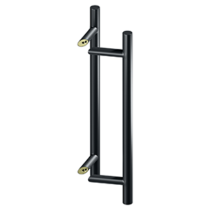 Back-to-back round offset pulls in various sizes and finishes, sold in a convenient two-pack for easy installation.