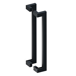Back-to-back modern offset pulls in various sizes and finishes, sold in a convenient two-pack for stylish doors.
