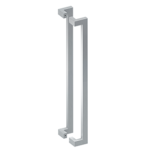 Back-to-back modern offset pulls in various sizes and finishes, sold in a convenient two-pack for doors.
