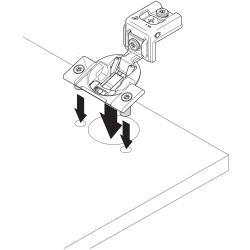 Compact Blumotion concealed cabinet hinge with 1/2 inch overlay, 105° opening, and soft close feature, sold individually.