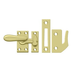 Medium window lock casement fastener with a 1" x 2-7/8" size, available in multiple finishes, sold individually.