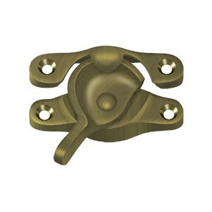 Window sash lock in multiple finishes, measuring 1 inch by 2-5/8 inches, sold individually for secure window operation.