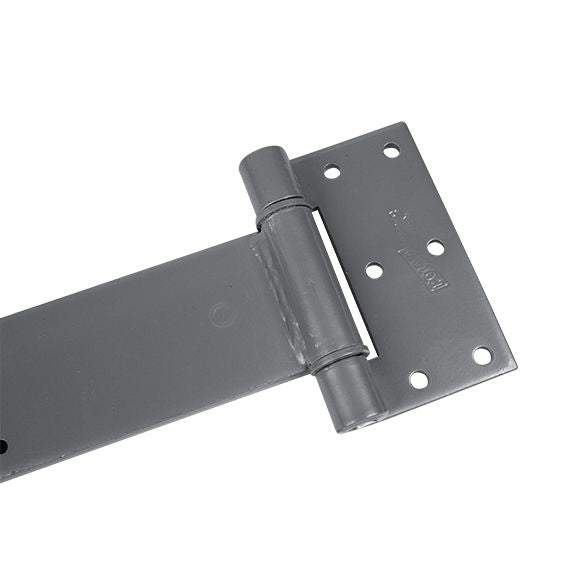 Heavy duty square corner strap hinge for truck or trailer rear doors, 16 inches, available in multiple finishes.