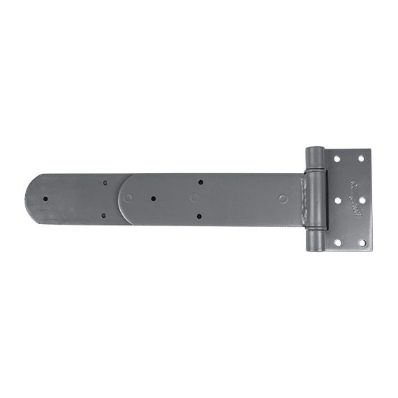 Heavy duty 16-inch square corner strap hinge for truck or trailer rear doors, available in multiple finishes.