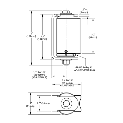 Heavy Duty Self-Closing Weld On Badass Hinge Set For Gates - Steel - Up To 750 Lbs - Sold As A Set