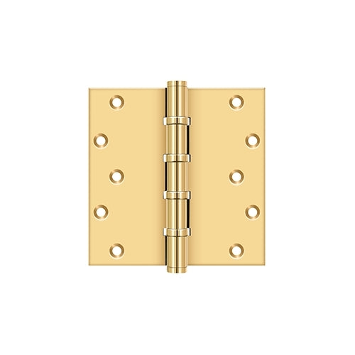 Solid brass commercial ball bearing hinge, 6"x6" square corner, full mortise, 4 ball bearings, available in multiple finishes.