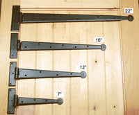 Premium colonial style strap hinges in various sizes, ideal for enhancing doors and gates, sold individually.