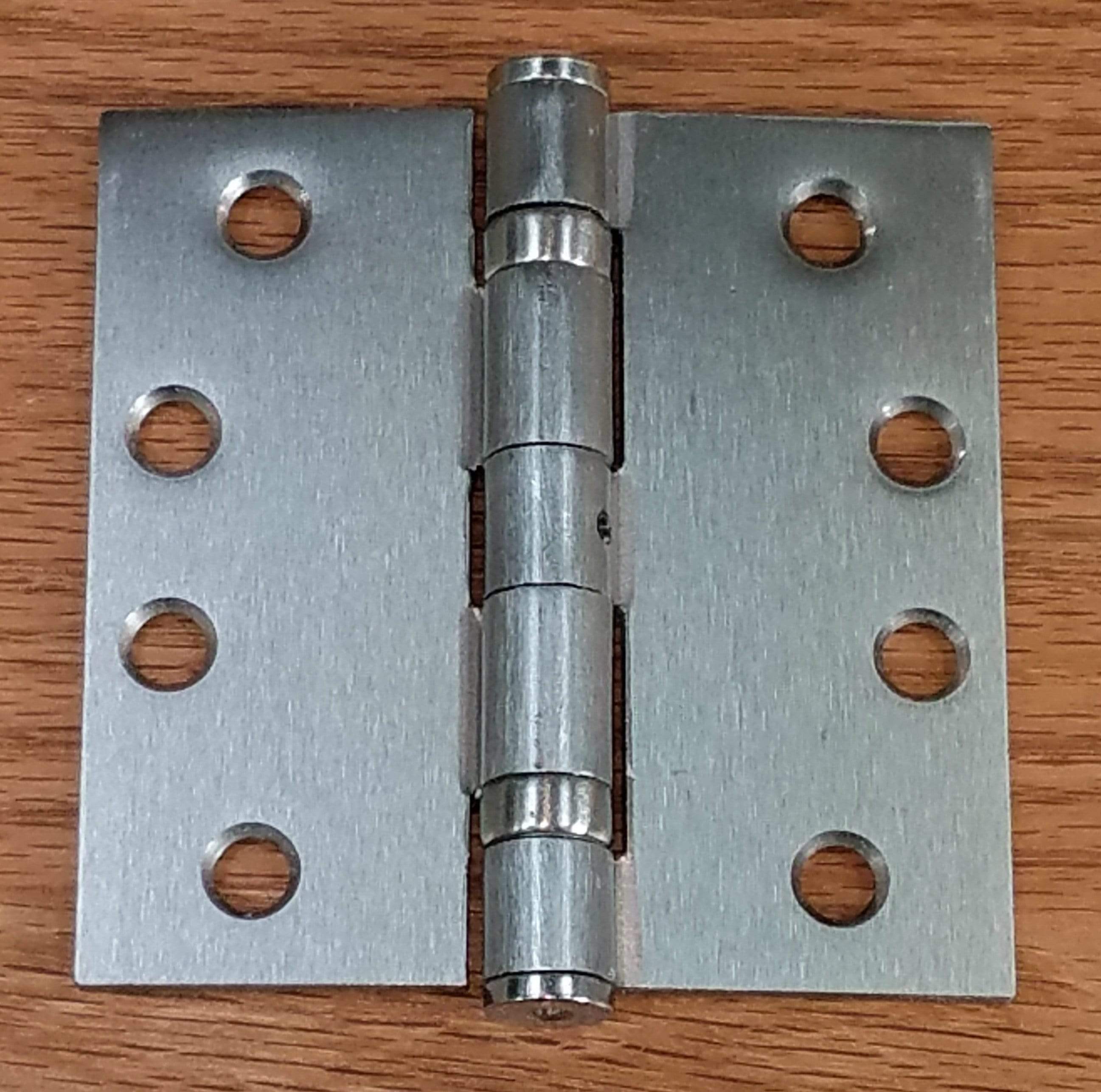 Clearance commercial ball bearing door hinges, 4 inches square, available in multiple finishes, sold in pairs.